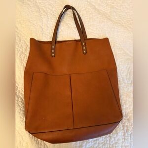 Sole Society Tan Leather Tote with Double Handles